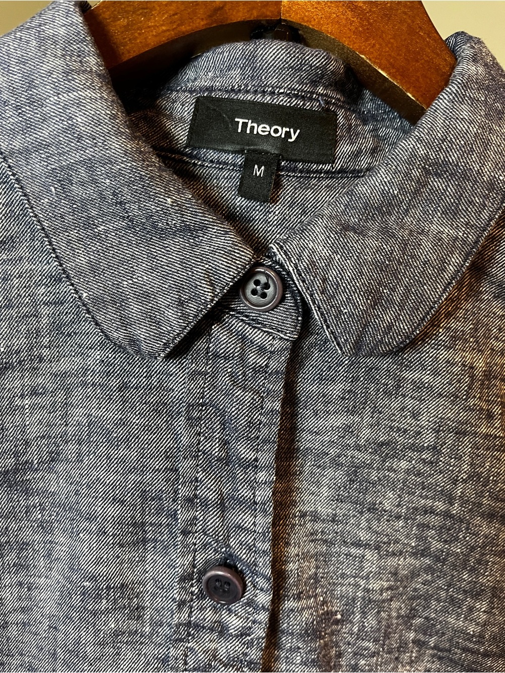 Theory Short Sleeve Button-Up Shirt - Dark Blue - Picture 3 of 3